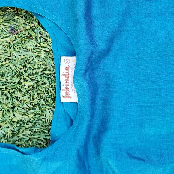 Fabindia Teal Kurta with Gota Embroidery - Picture 3 of 5